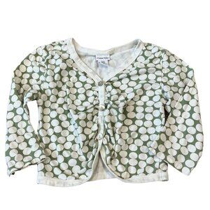 Naartjie Kids Girls Vintage Size 10 Button Down Cardigan Green & White